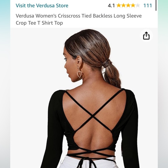 NWT Verdusa Criss Cross Tied Backless Crop Top - Picture 13 of 14